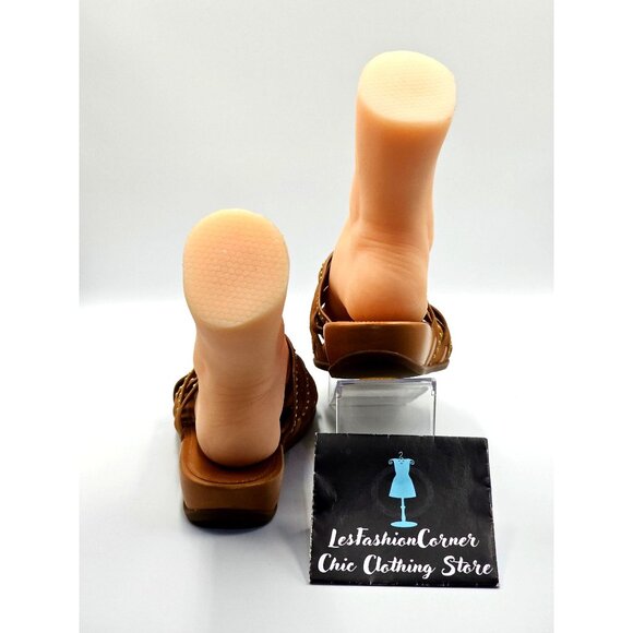 FitFlop Women's Brown Leather Lumy Strappy Studded Slide On Sandals Size 10 2428 - Picture 11 of 16